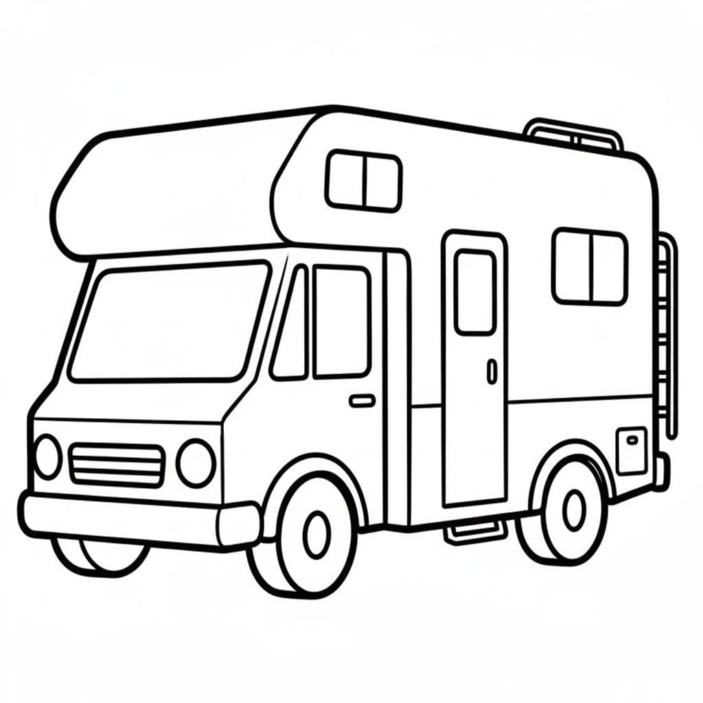 Tekenen Camper gratis afdrukbaar basis