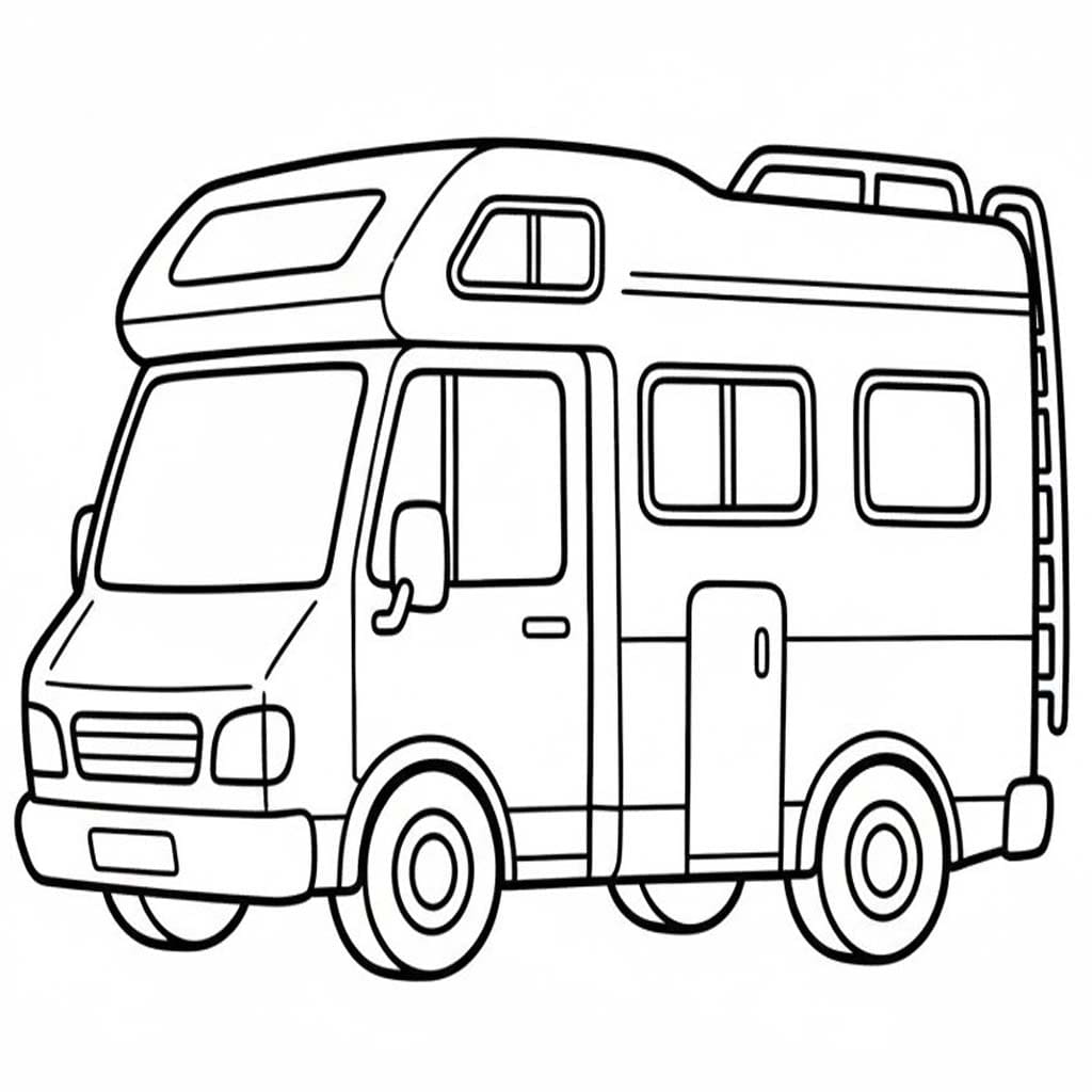 Tekenen Camper gratis afdrukbaar eenvoudig