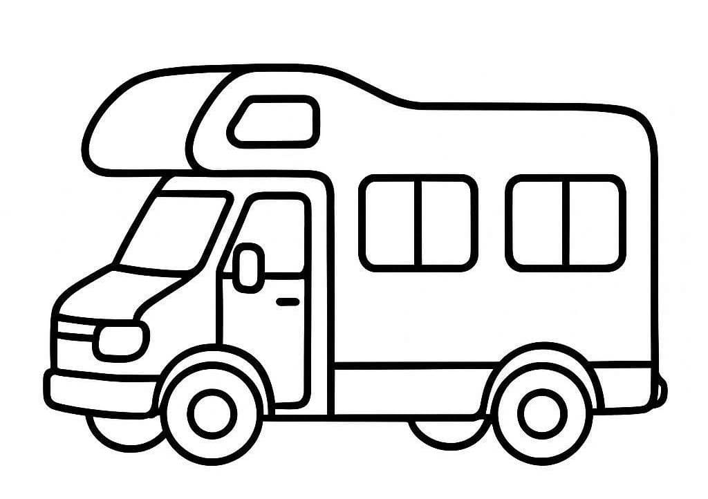 Tekenen Camper gratis eenvoudig