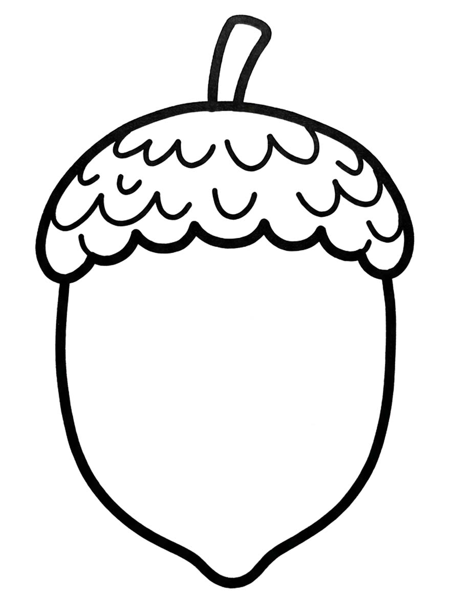 Tekenen Eikel afdrukbaar simpel