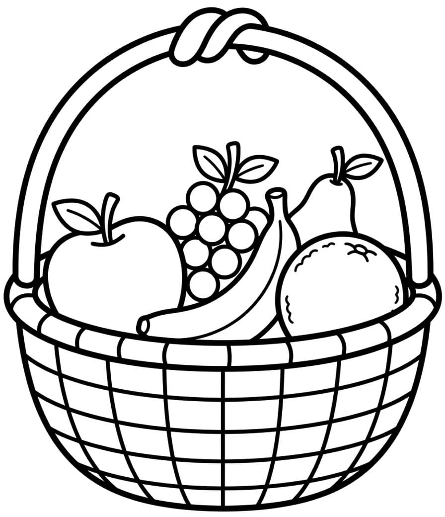 Tekenen Fruitmand afdrukbaar