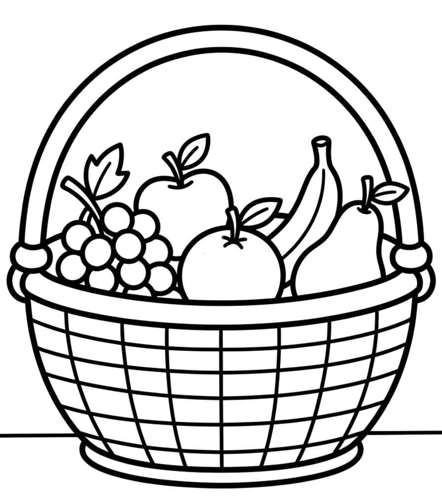 Tekenen Fruitmand gratis basis