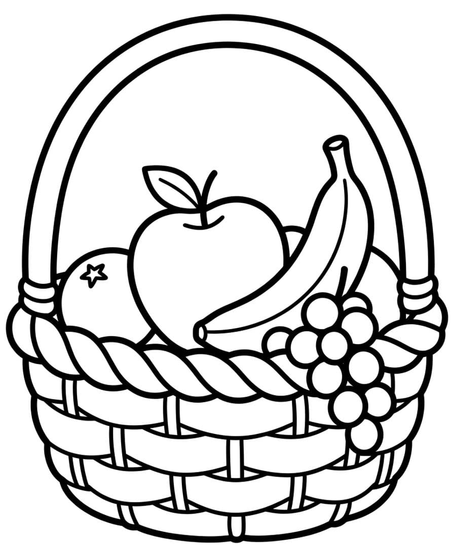 Tekenen Fruitmand gratis voor kinderen