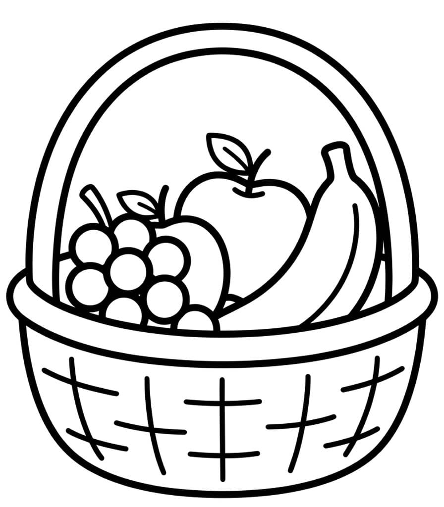 Tekenen Fruitmand simpel