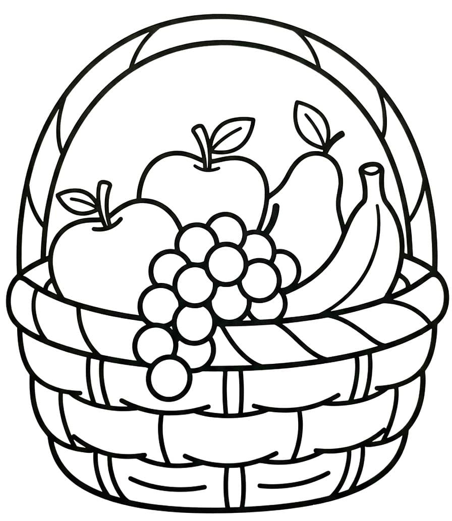 Tekenen Fruitmand voor kinderen