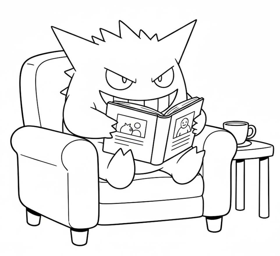 Tekenen Gengar afdrukbaar basis