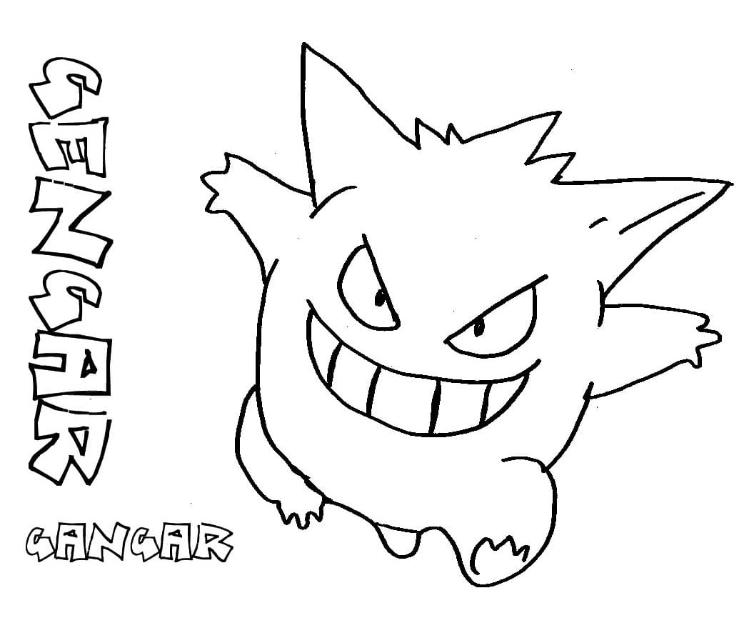 Tekenen Gengar afdrukbaar eenvoudig