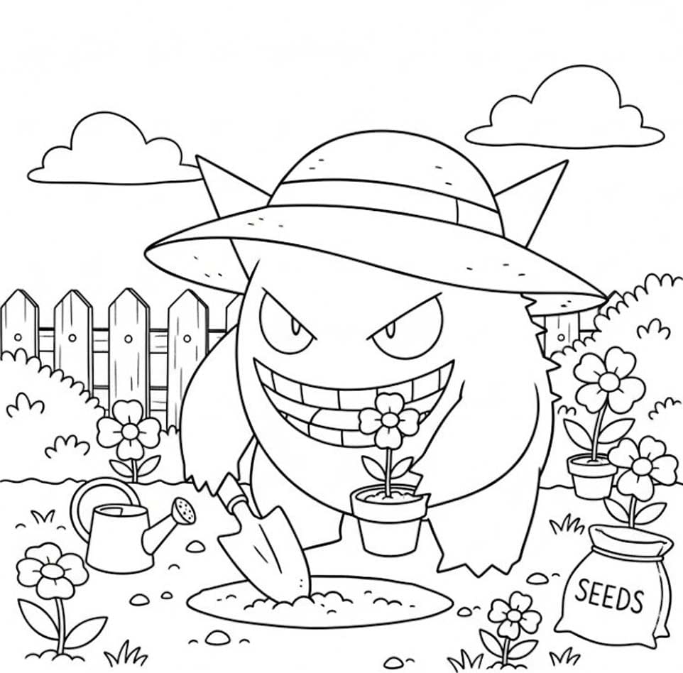 Tekenen Gengar afdrukbaar voor kinderen