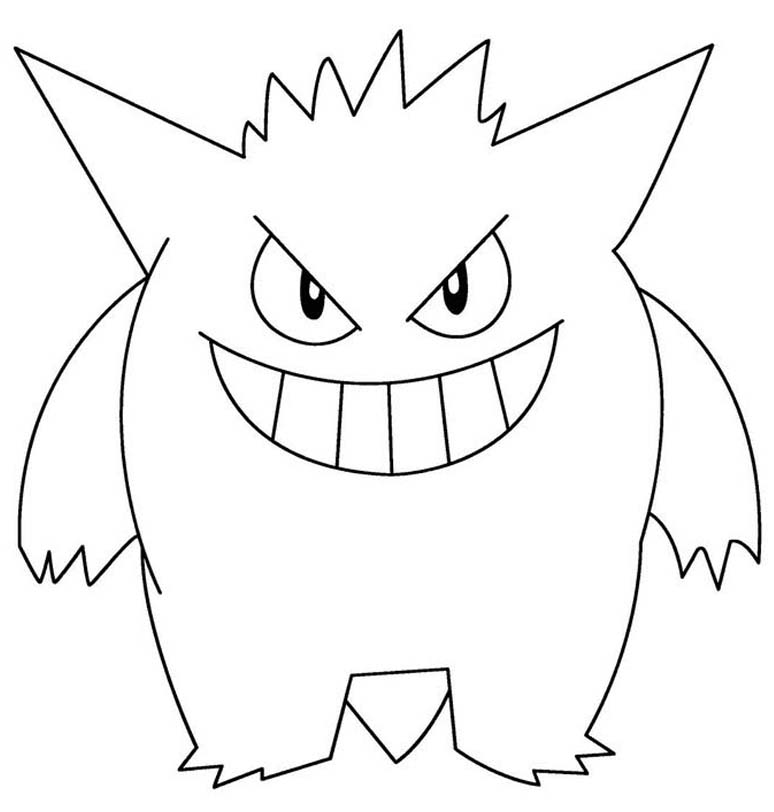 Tekenen Gengar gratis afdrukbaar basis