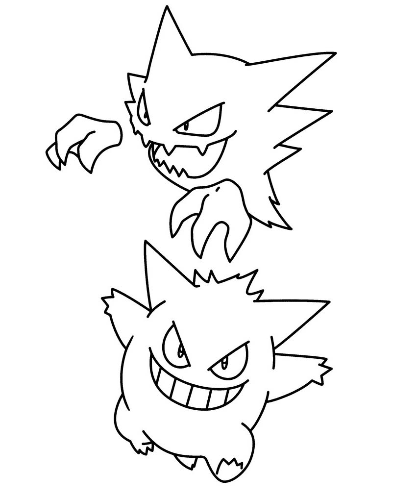 Tekenen Gengar gratis afdrukbaar simpel