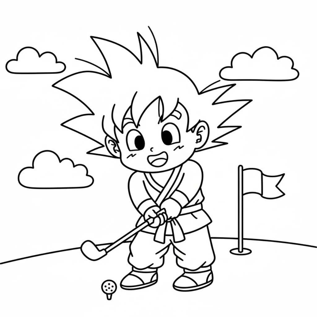 Tekenen Goku gratis eenvoudig