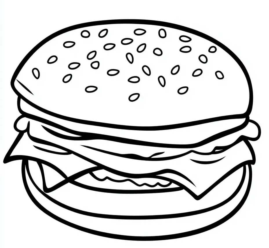 Tekenen Hamburger afdrukbaar