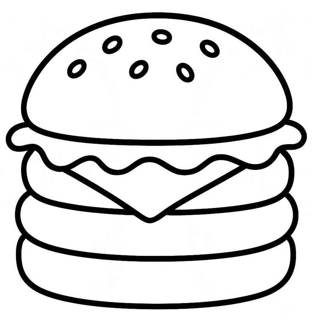 Tekenen Hamburger gratis afdrukbaar basis