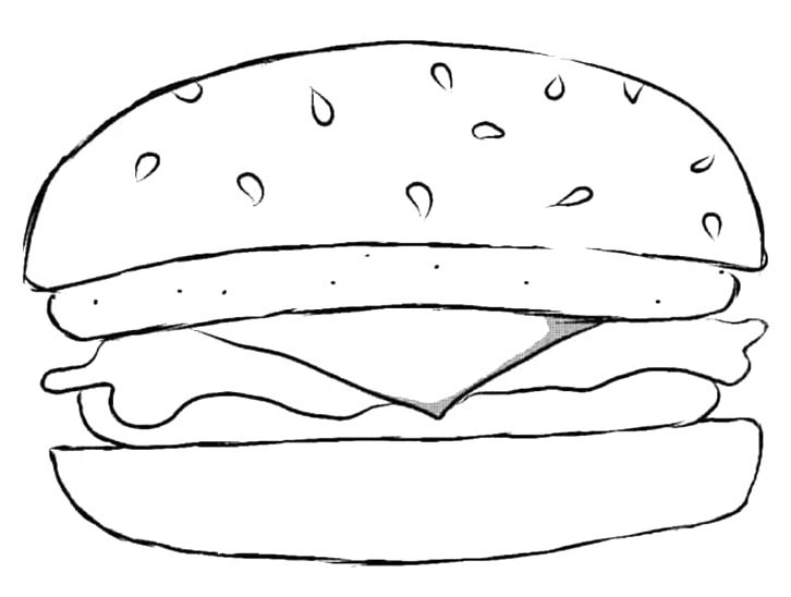 Tekenen Hamburger gratis voor kinderen