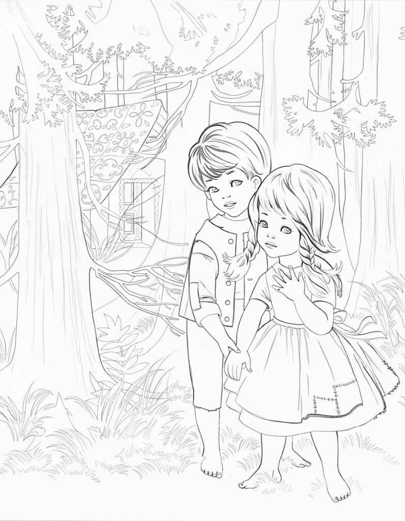 Tekenen Hans En Grietje afdrukbaar