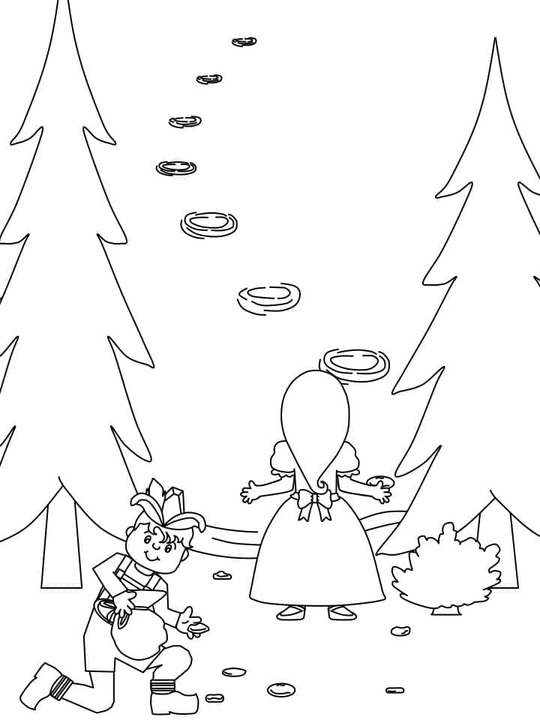 Tekenen Hans En Grietje gratis