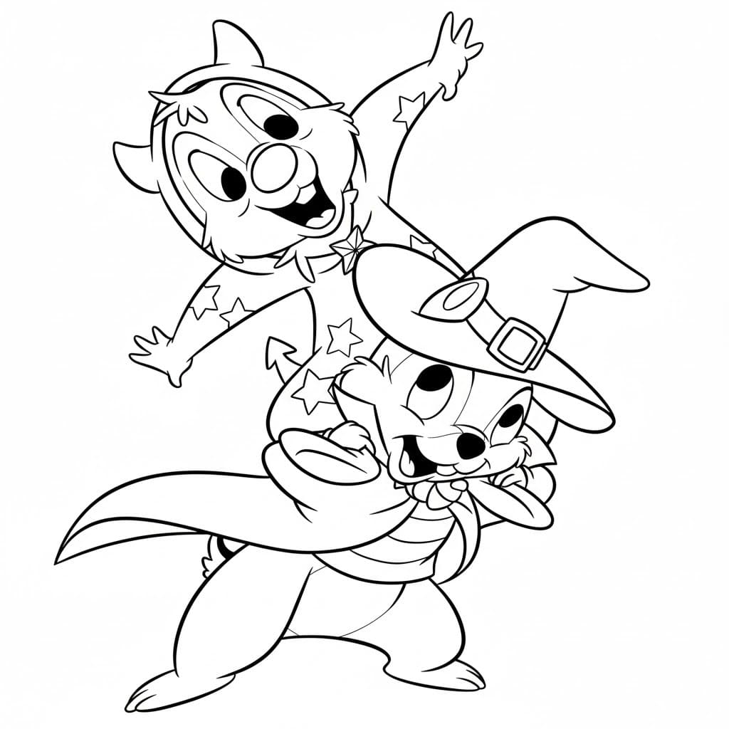 Tekenen Knabbel en Babbel gratis simpel