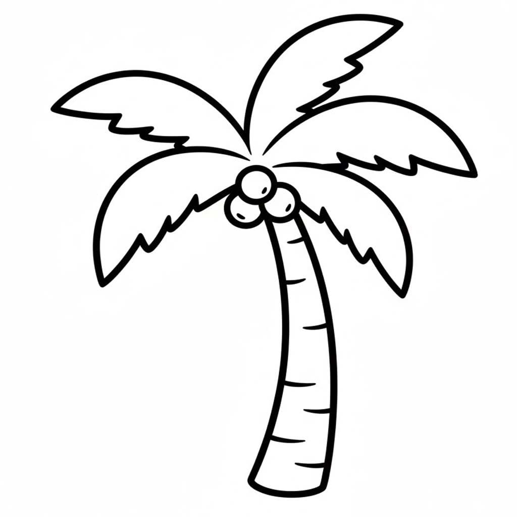 Tekenen Palmboom afdrukbaar basis