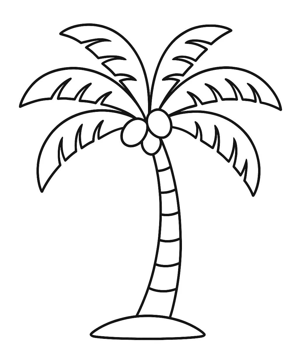 Tekenen Palmboom afdrukbaar simpel