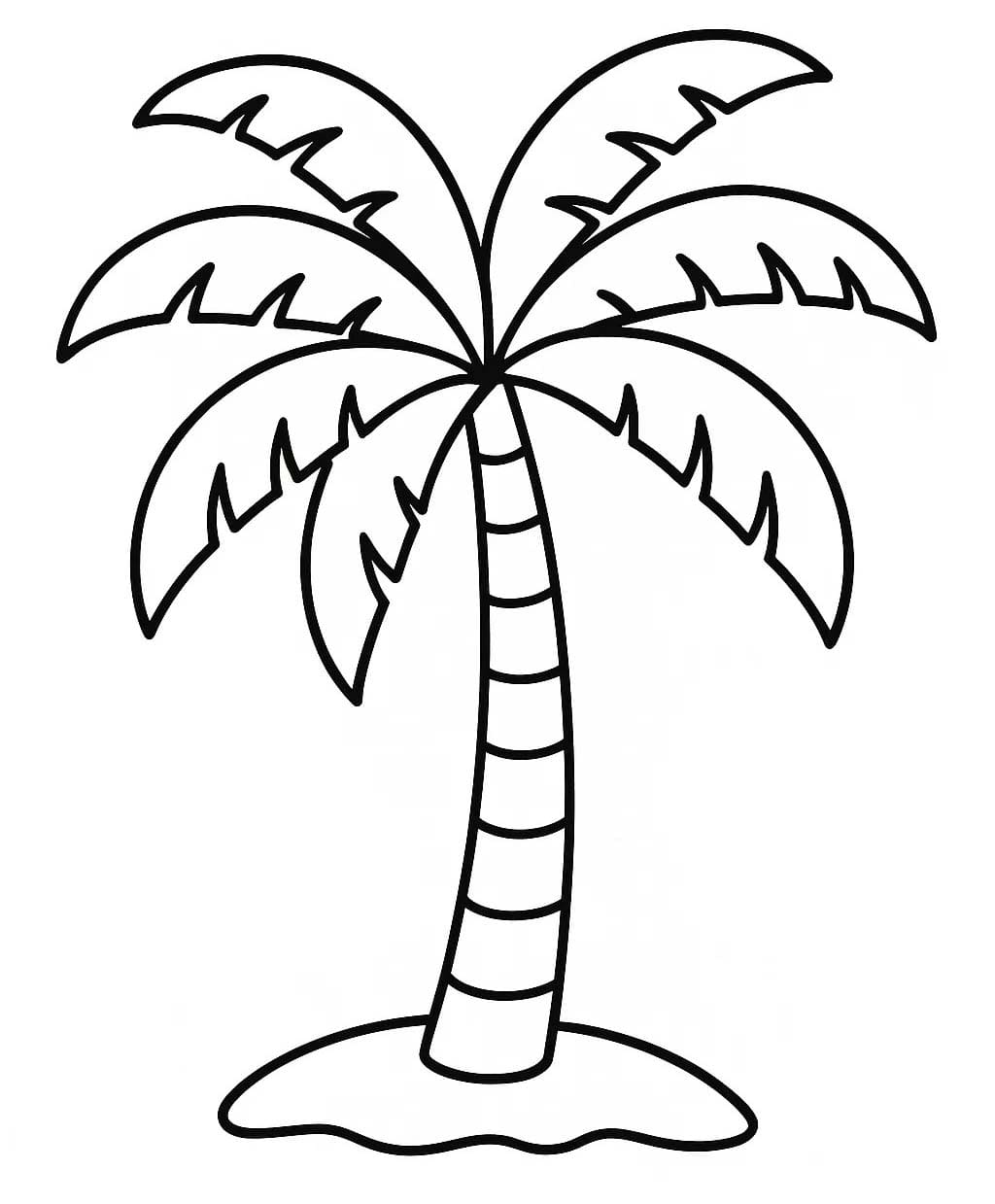 Tekenen Palmboom gratis afdrukbaar eenvoudig