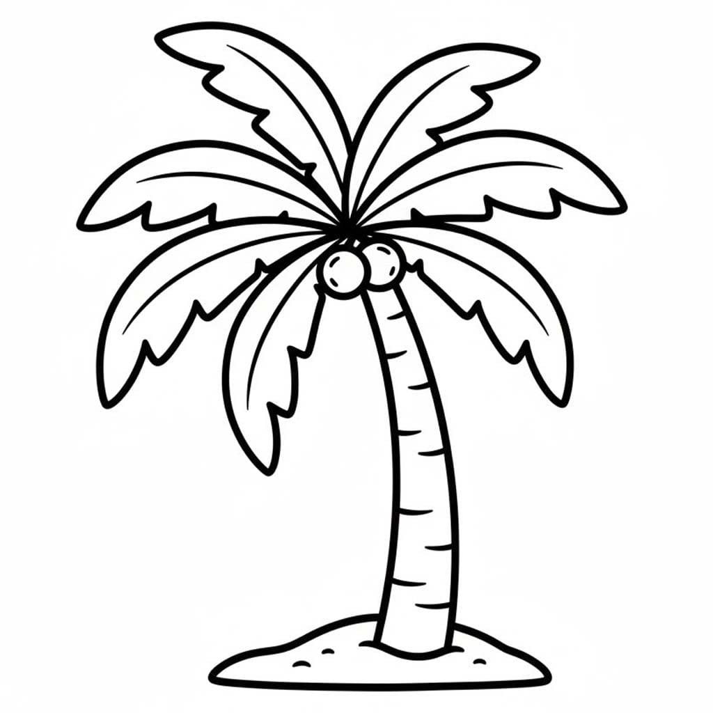 Tekenen Palmboom gratis voor kinderen