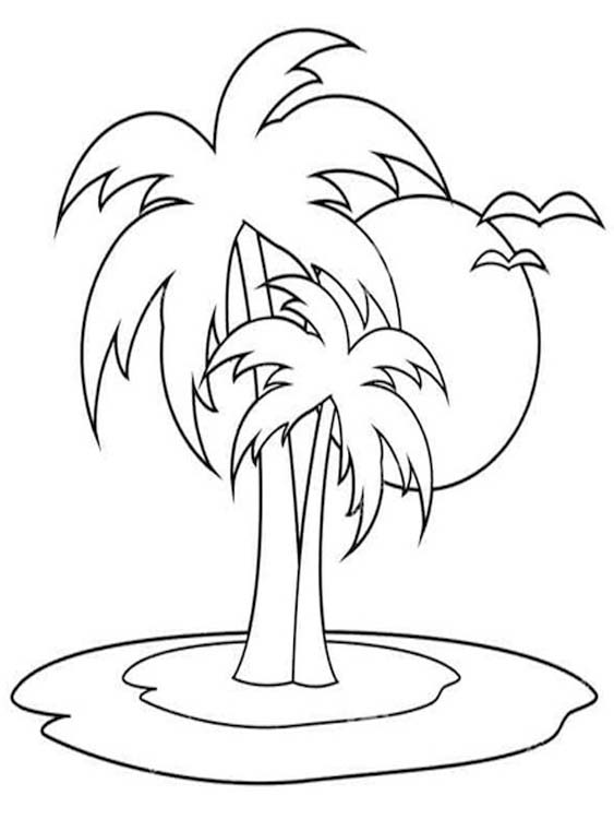 Tekenen Palmboom voor kinderen