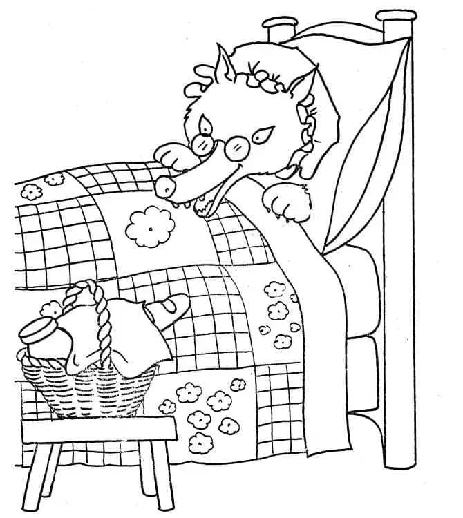 Tekenen Roodkapje afdrukbaar eenvoudig