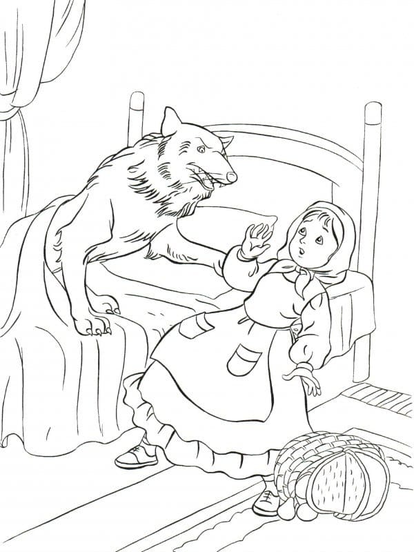 Tekenen Roodkapje gratis simpel