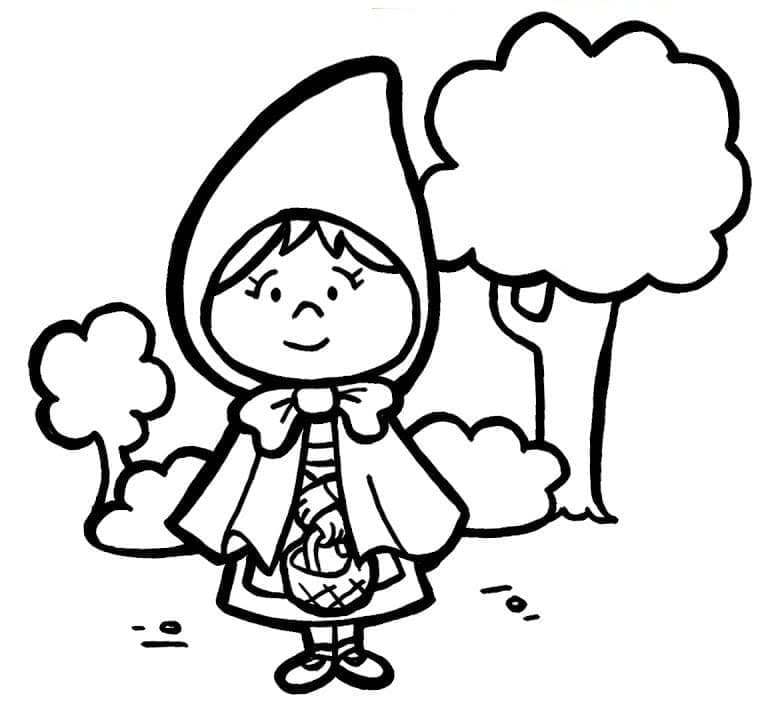 Tekenen Roodkapje gratis voor kinderen