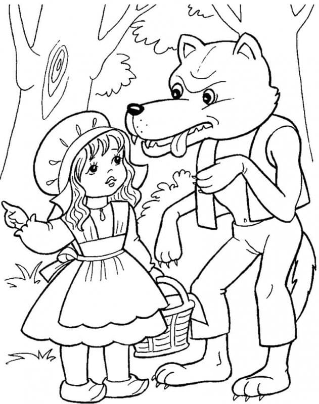 Tekenen Roodkapje simpel