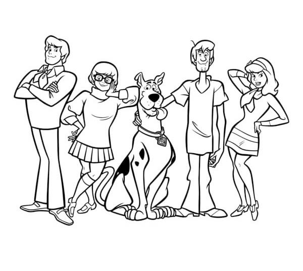 Tekenen Scooby Doo afdrukbaar eenvoudig