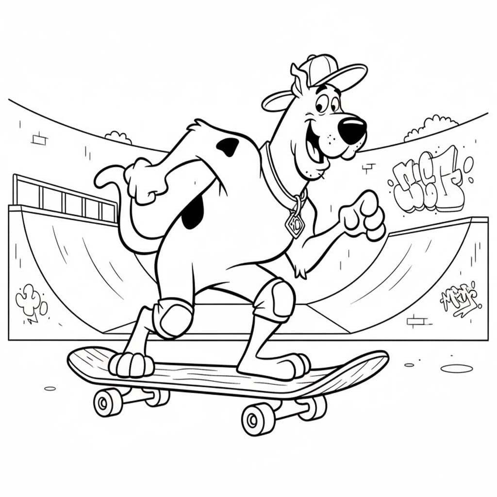 Tekenen Scooby Doo afdrukbaar voor kinderen