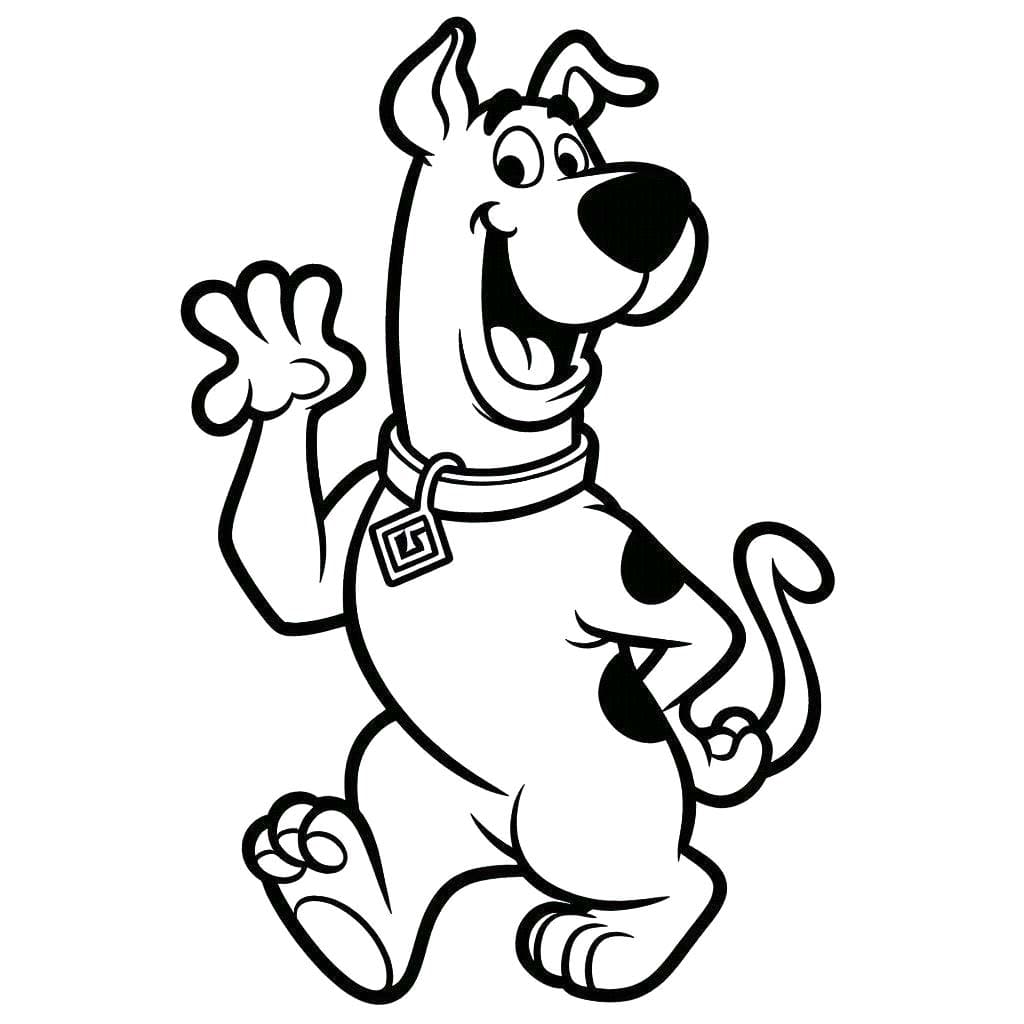 Tekenen Scooby Doo gratis afdrukbaar basis