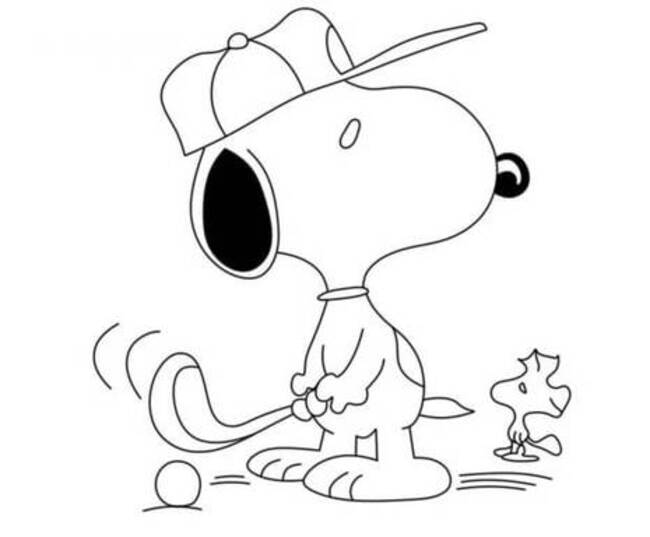 Tekenen Snoopy gratis afdrukbaar eenvoudig