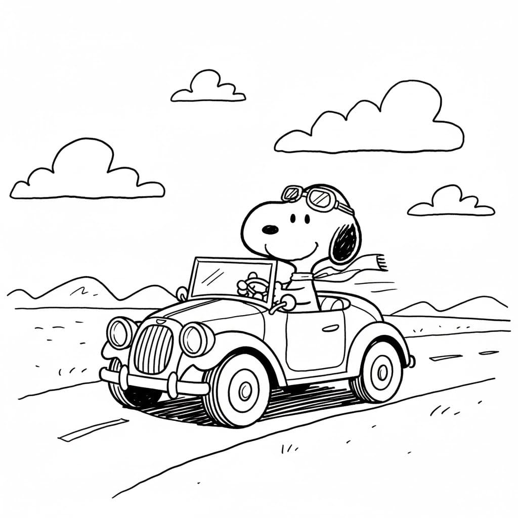 Tekenen Snoopy gratis afdrukbaar