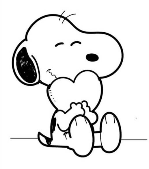 Tekenen Snoopy gratis afdrukbaar simpel