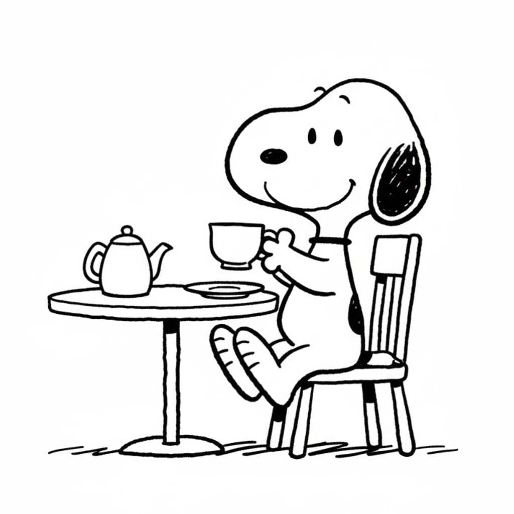 Tekenen Snoopy gratis simpel