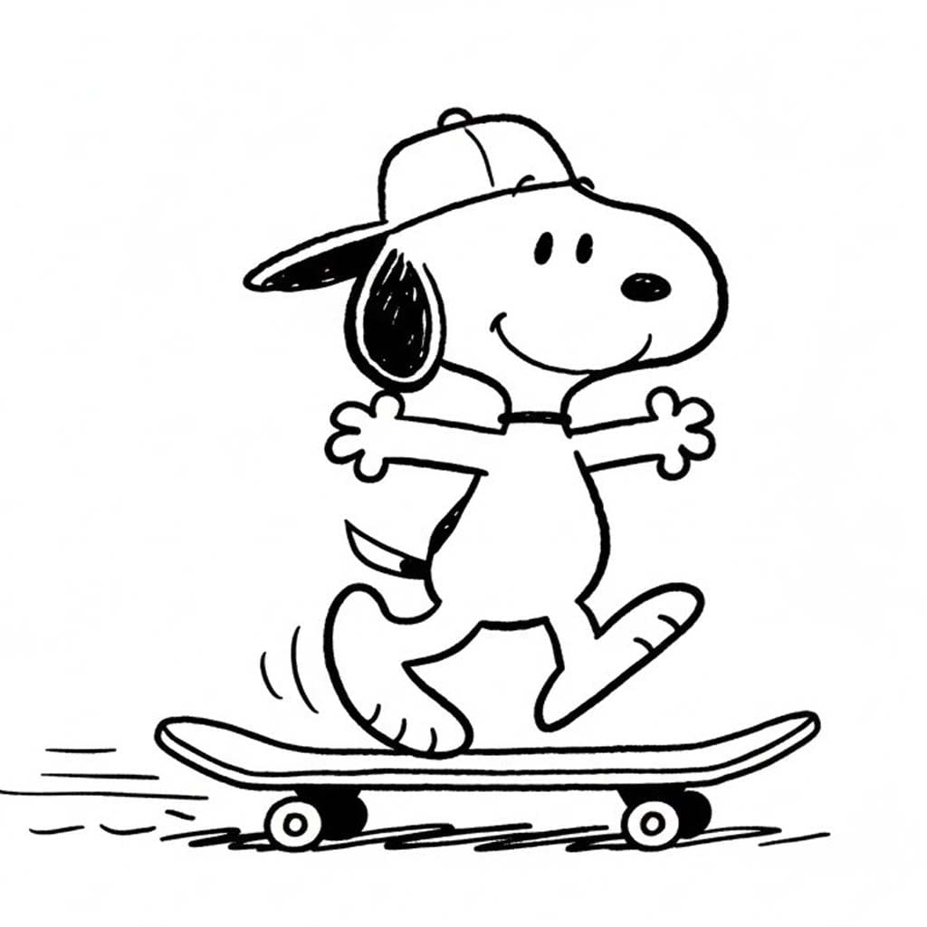 Tekenen Snoopy gratis voor kinderen