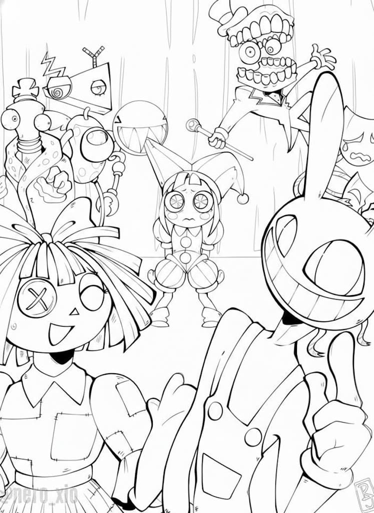 Tekenen The Amazing Digital Circus afdrukbaar