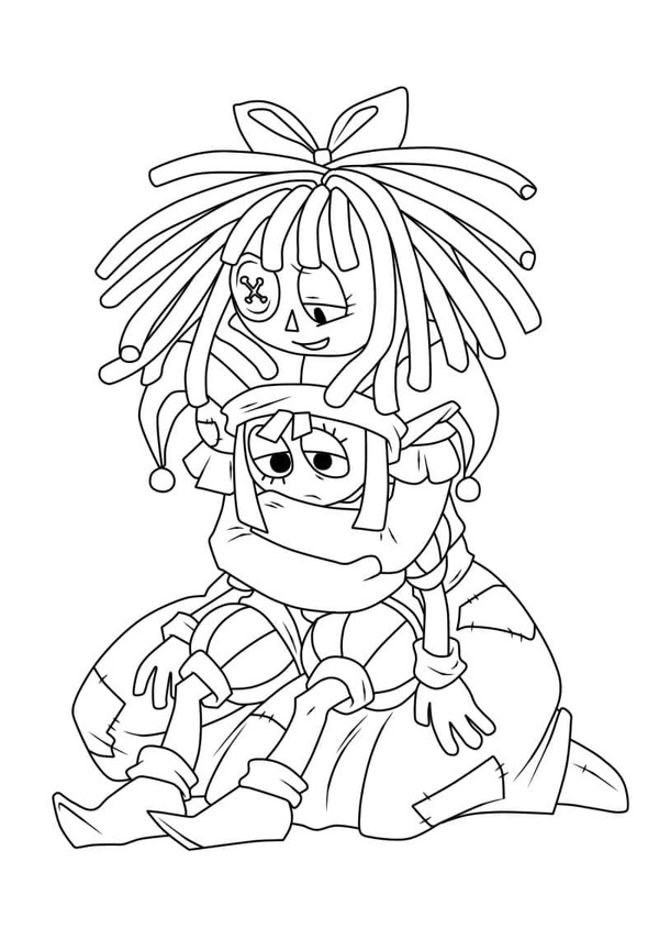 Tekenen The Amazing Digital Circus gratis afdrukbaar eenvoudig