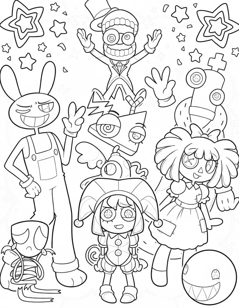 Tekenen The Amazing Digital Circus gratis afdrukbaar