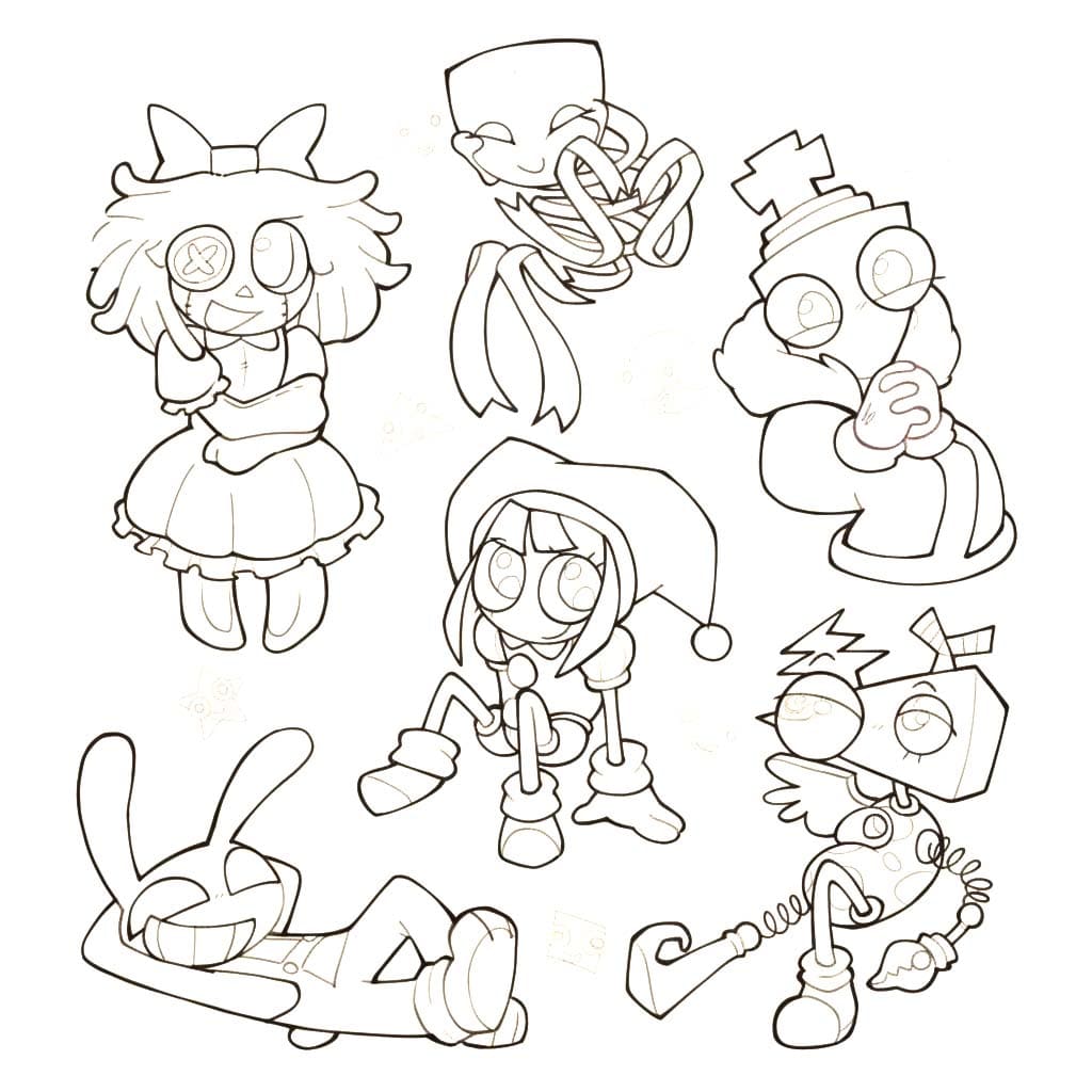 Tekenen The Amazing Digital Circus gratis