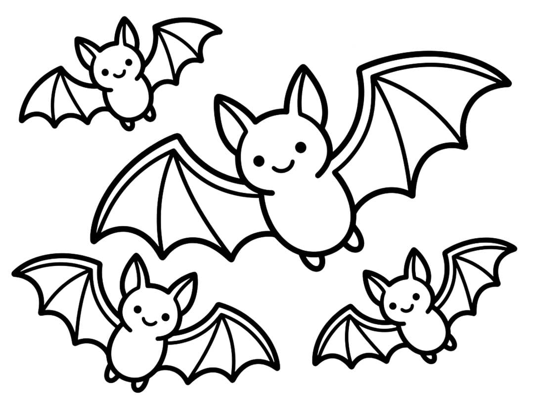 Tekenen Vleermuizen afdrukbaar simpel