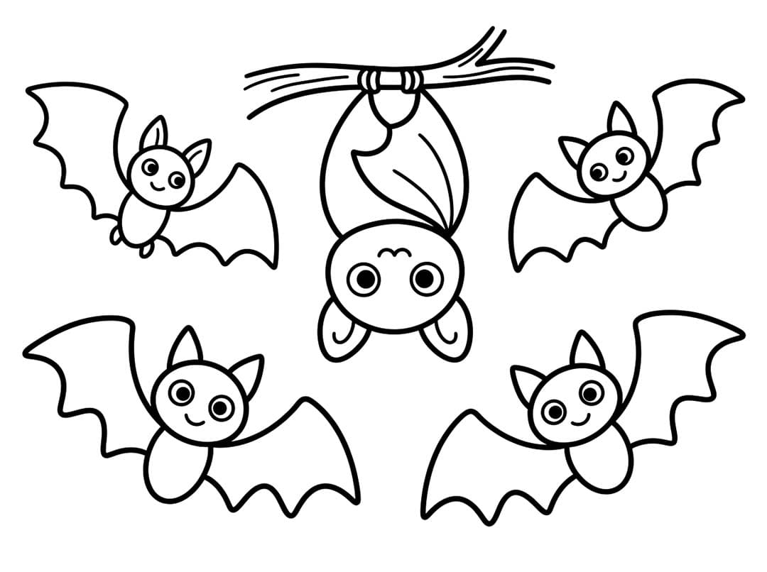 Tekenen Vleermuizen gratis simpel