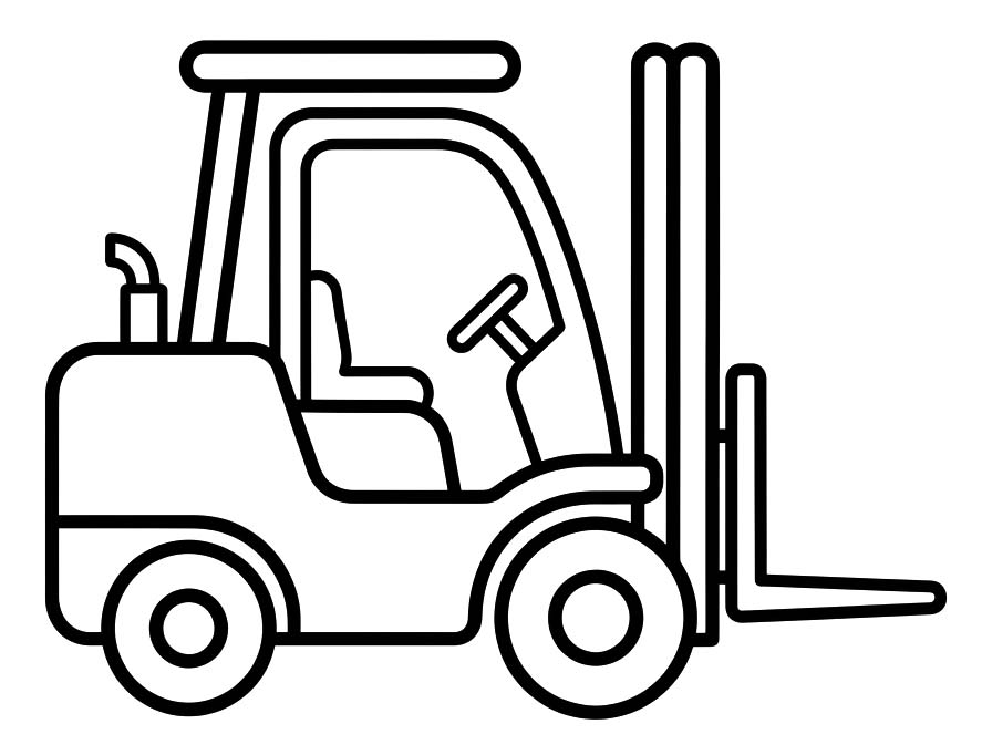 Tekenen Vorkheftruck afdrukbaar basis