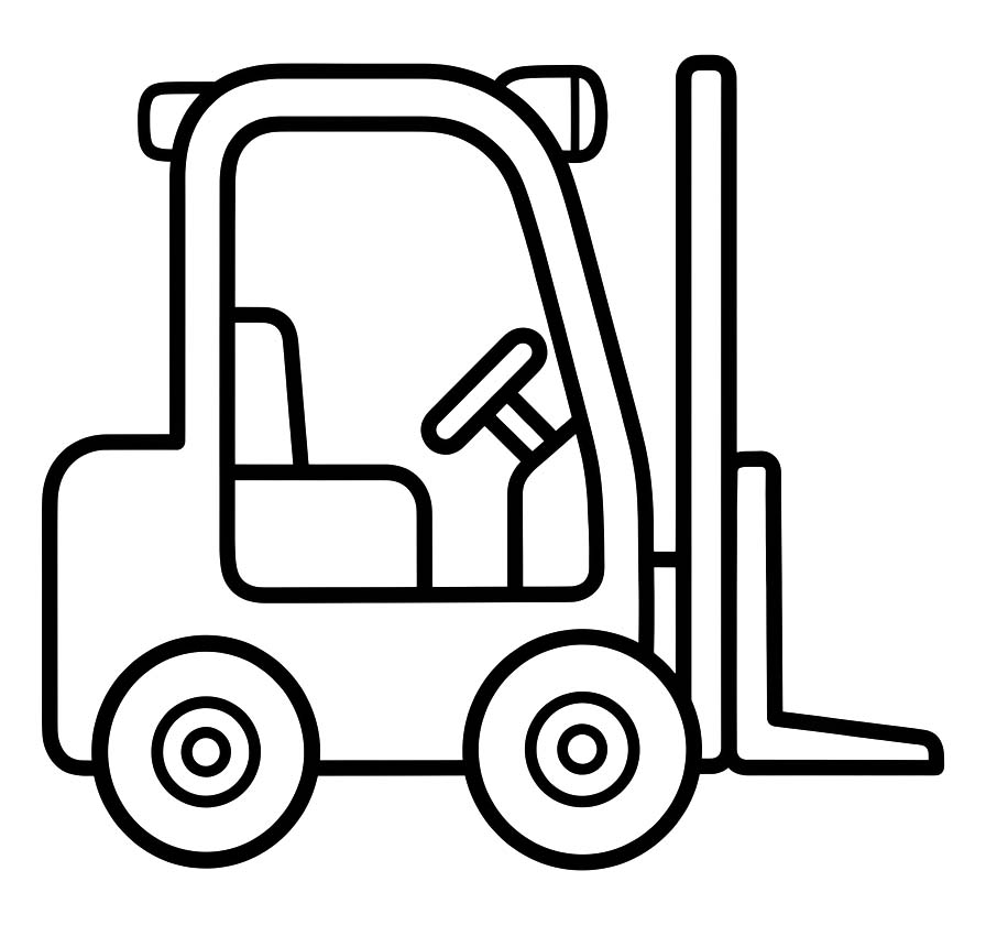Tekenen Vorkheftruck afdrukbaar