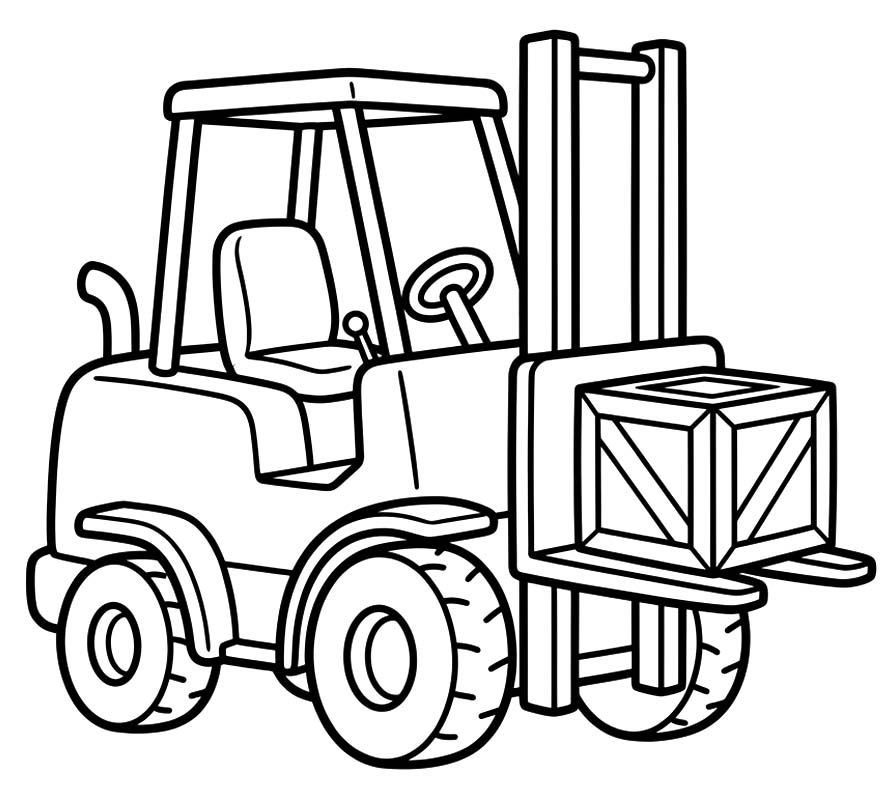 Tekenen Vorkheftruck afdrukbaar voor kinderen