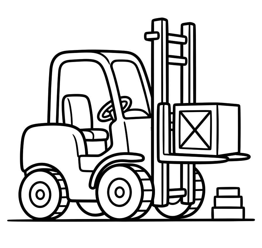 Tekenen Vorkheftruck eenvoudig