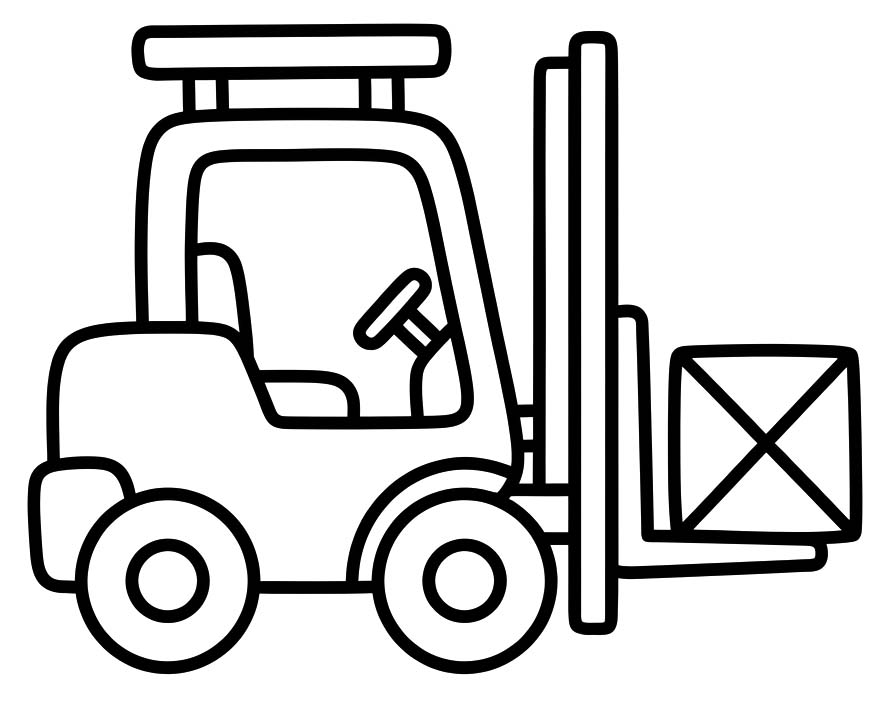 Tekenen Vorkheftruck gratis afdrukbaar basis
