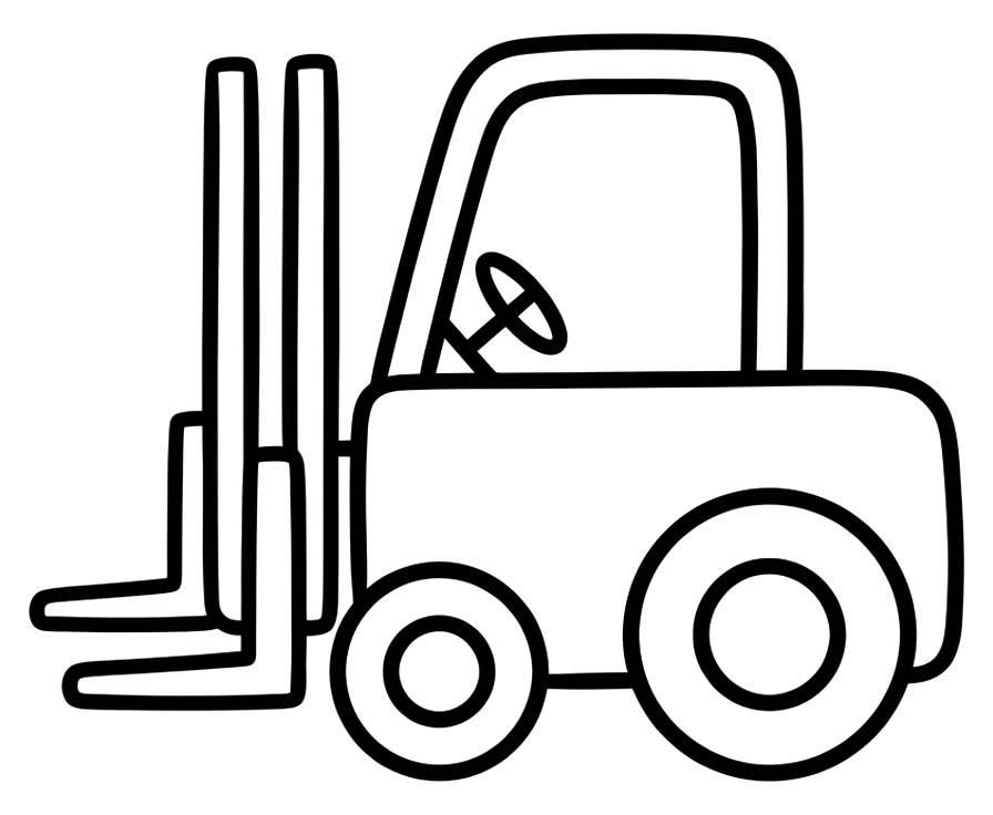 Tekenen Vorkheftruck gratis afdrukbaar eenvoudig